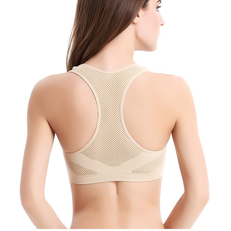 VEQKING Women Breathable Sports Bra,Absorb Sweat Shockproof Padded Sports Bra Top,Athletic Gym Running Fitness Yoga Sports Tops