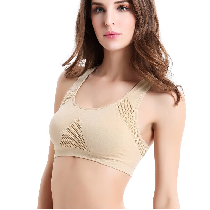 VEQKING Women Breathable Sports Bra,Absorb Sweat Shockproof Padded Sports Bra Top,Athletic Gym Running Fitness Yoga Sports Tops