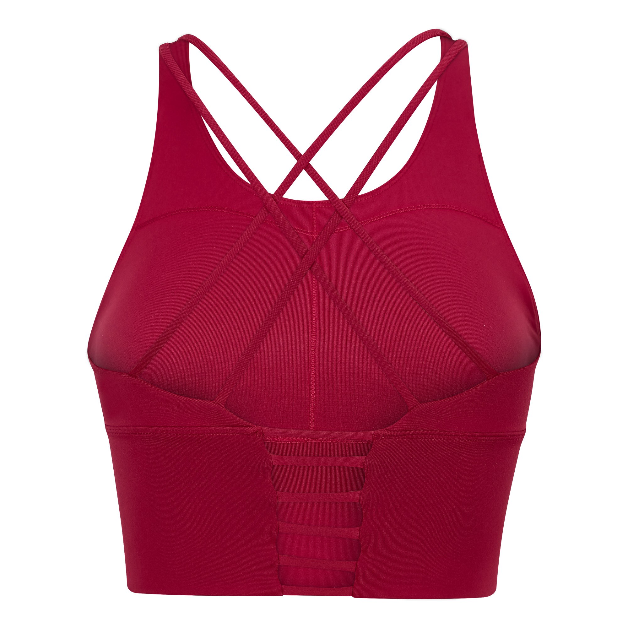 Women Fitness Bra Vest Absorb Sweat Pink Shockproof Back Cross Strap Black Padded Sports Yoga Bra Berry Red