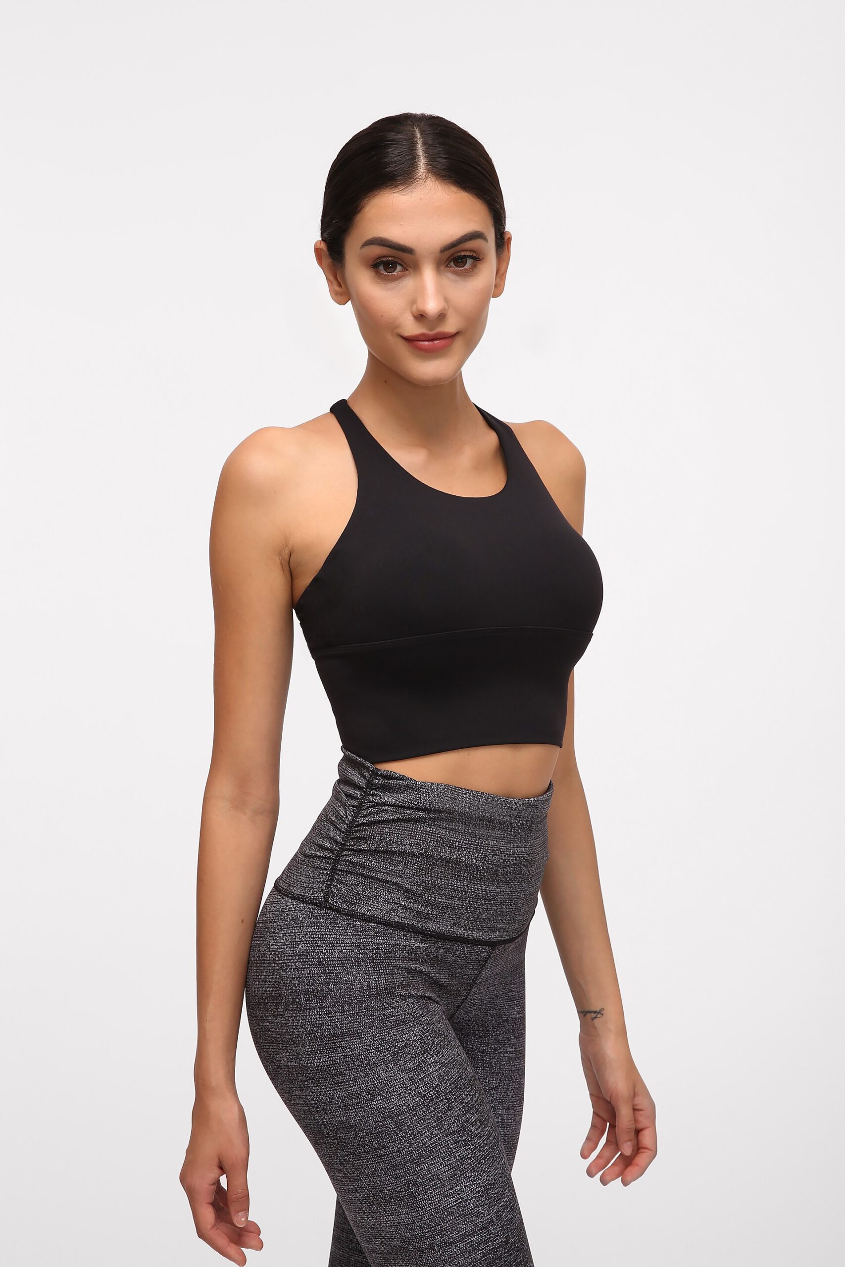 Women Fitness Bra Vest Absorb Sweat Pink Shockproof Back Cross Strap Black Padded Sports Yoga Bra Berry Red