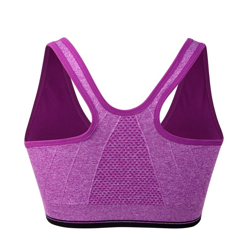VEQKING Front Zipper Women Sports Bras,Breathable Wirefree Padded Push Up Sports Top,Fitness Gym Yoga Workout Bra Sports Bra Top