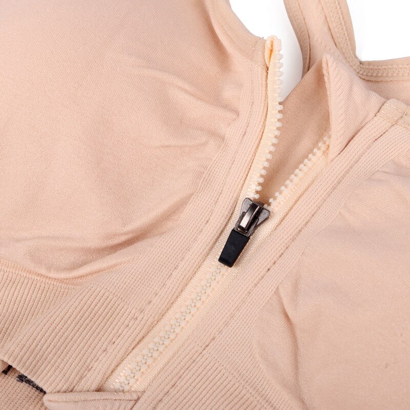 VEQKING Front Zipper Women Sports Bras,Breathable Wirefree Padded Push Up Sports Top,Fitness Gym Yoga Workout Bra Sports Bra Top