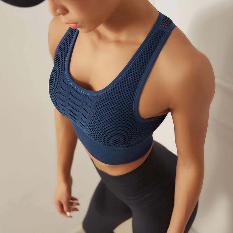 2020 Seamless Sports Bra Top Fitness Women Racerback Running Crop Tops Workout Padded Yoga Bra High Impact Activewear