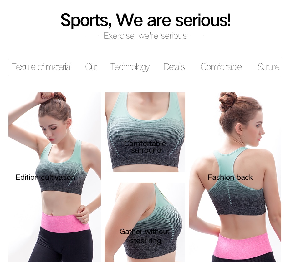 Sports Bra High Stretch Breathable Top Fitness Women Padded for Running Yoga Gym Seamless Crop Bra Gradient Sport Bra Sports Bra High Stretch Breathable Top Fitness Women Padded for Running Yoga Gym Seamless Crop Bra Gradient Sport Bra