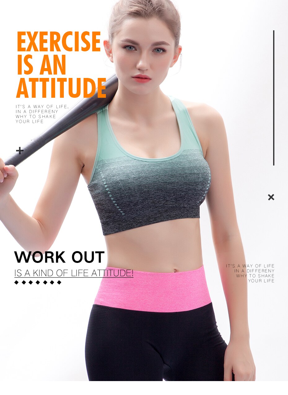 Sports Bra High Stretch Breathable Top Fitness Women Padded for Running Yoga Gym Seamless Crop Bra Gradient Sport Bra Sports Bra High Stretch Breathable Top Fitness Women Padded for Running Yoga Gym Seamless Crop Bra Gradient Sport Bra