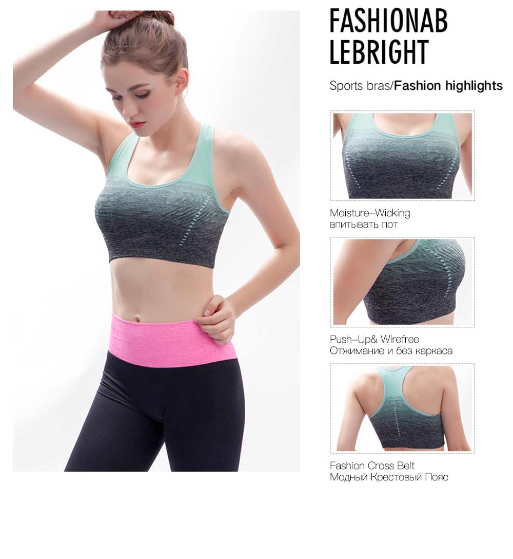 Sports Bra High Stretch Breathable Top Fitness Women Padded for Running Yoga Gym Seamless Crop Bra Gradient Sport Bra Sports Bra High Stretch Breathable Top Fitness Women Padded for Running Yoga Gym Seamless Crop Bra Gradient Sport Bra