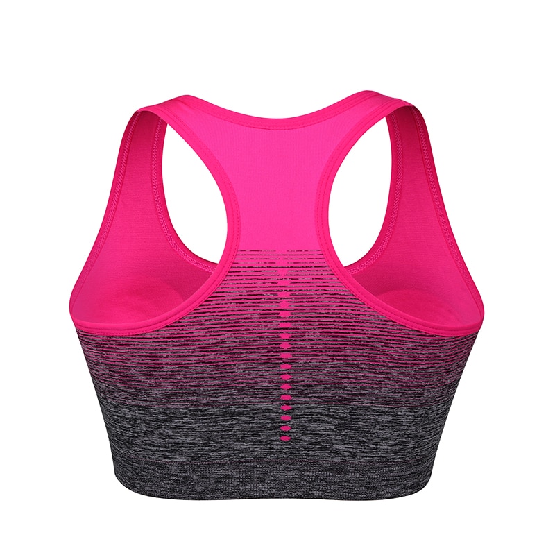 VEQKING Gradient High Stretch Sports Bra for Women,Quick Dry Padded HBack Sports Top,Seamless Yoga Running Fitness Sport Bra Top