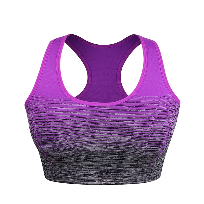 VEQKING Gradient High Stretch Sports Bra for Women,Quick Dry Padded HBack Sports Top,Seamless Yoga Running Fitness Sport Bra Top
