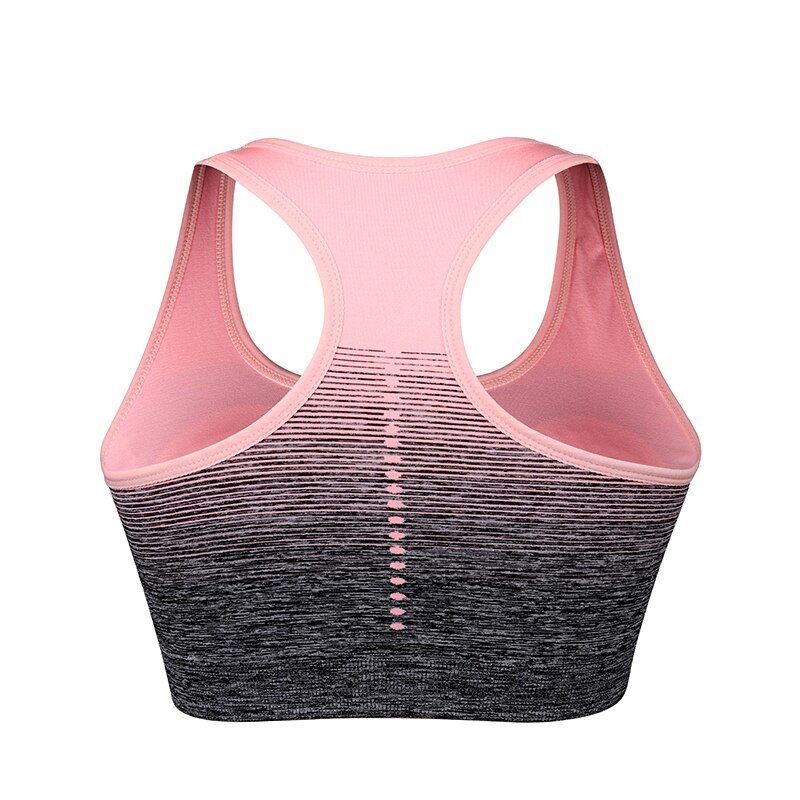 VEQKING Gradient High Stretch Sports Bra for Women,Quick Dry Padded HBack Sports Top,Seamless Yoga Running Fitness Sport Bra Top