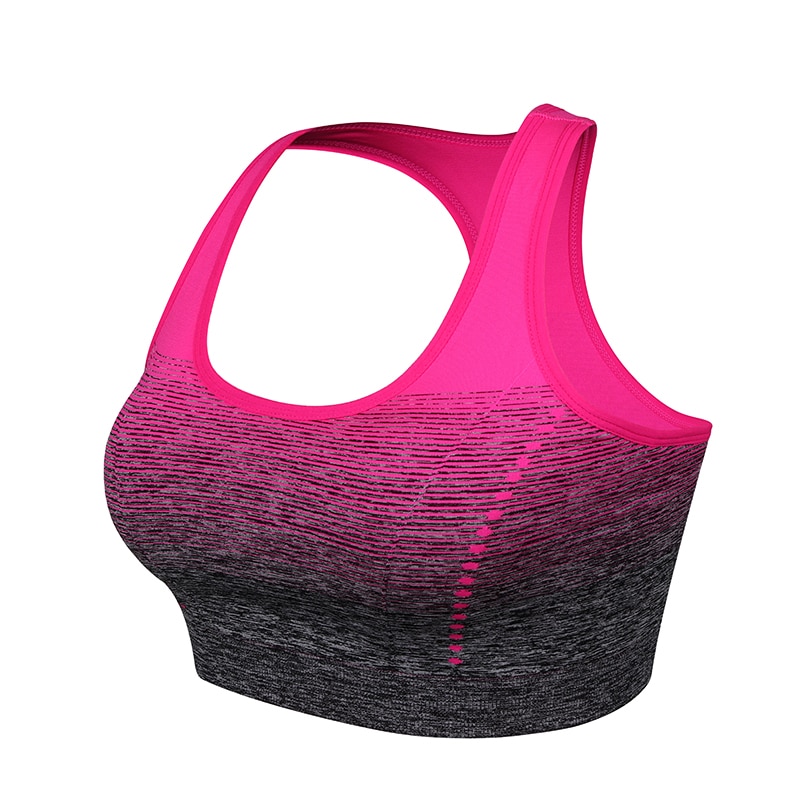 VEQKING Gradient High Stretch Sports Bra for Women,Quick Dry Padded HBack Sports Top,Seamless Yoga Running Fitness Sport Bra Top