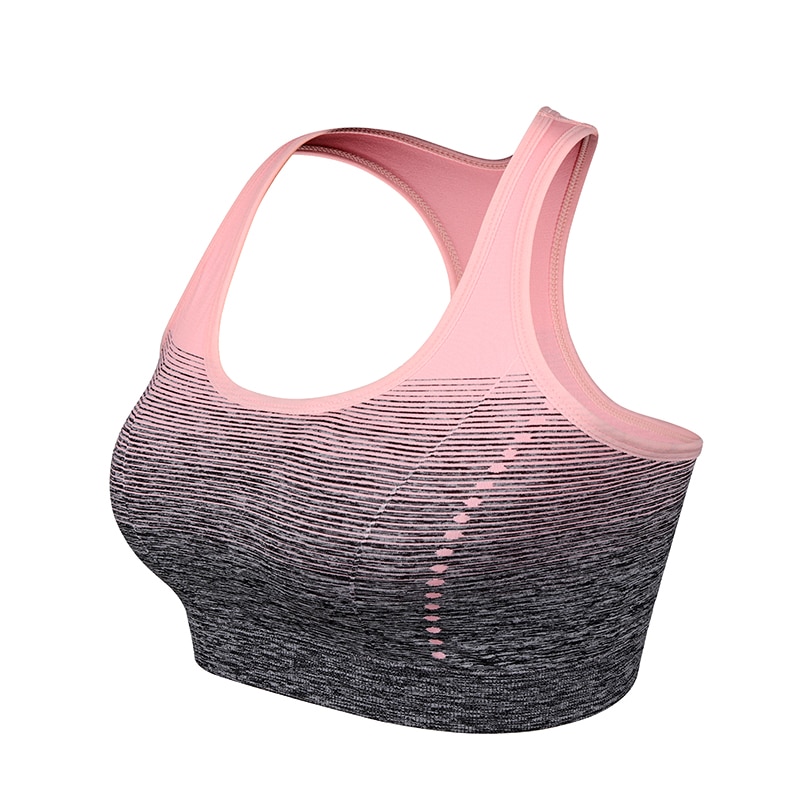 VEQKING Gradient High Stretch Sports Bra for Women,Quick Dry Padded HBack Sports Top,Seamless Yoga Running Fitness Sport Bra Top