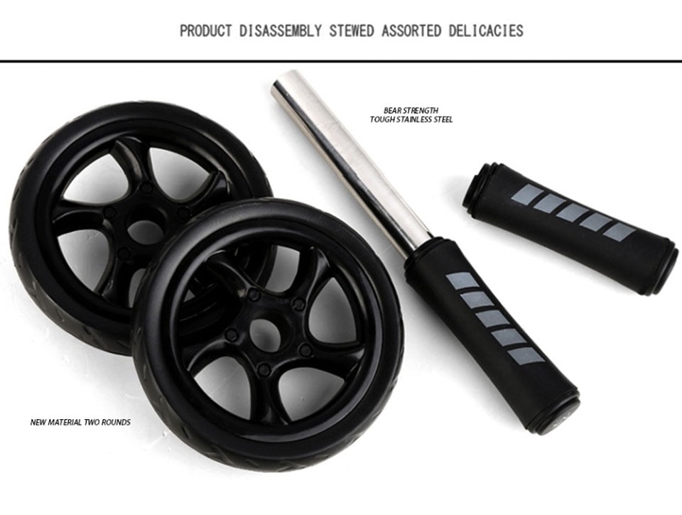 Muscle Exercise Equipment Home Fitness Equipment Double Wheel Abdominal Power Wheel Ab Roller Gym Roller Trainer Training