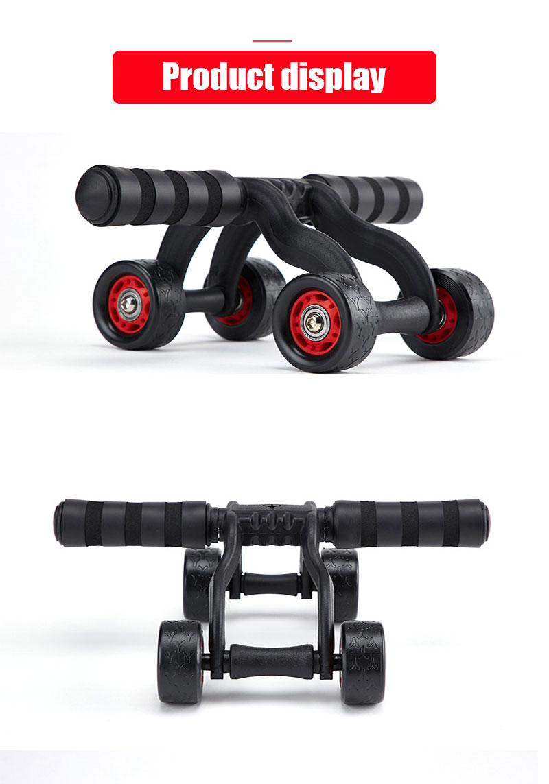 4 Wheels Abdominal Roller for Muscle Exercise Equipment Home Indoor Office Fitness No Noise