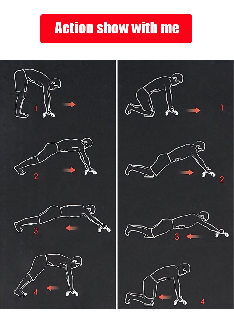 4 Wheels Abdominal Roller for Muscle Exercise Equipment Home Indoor Office Fitness No Noise