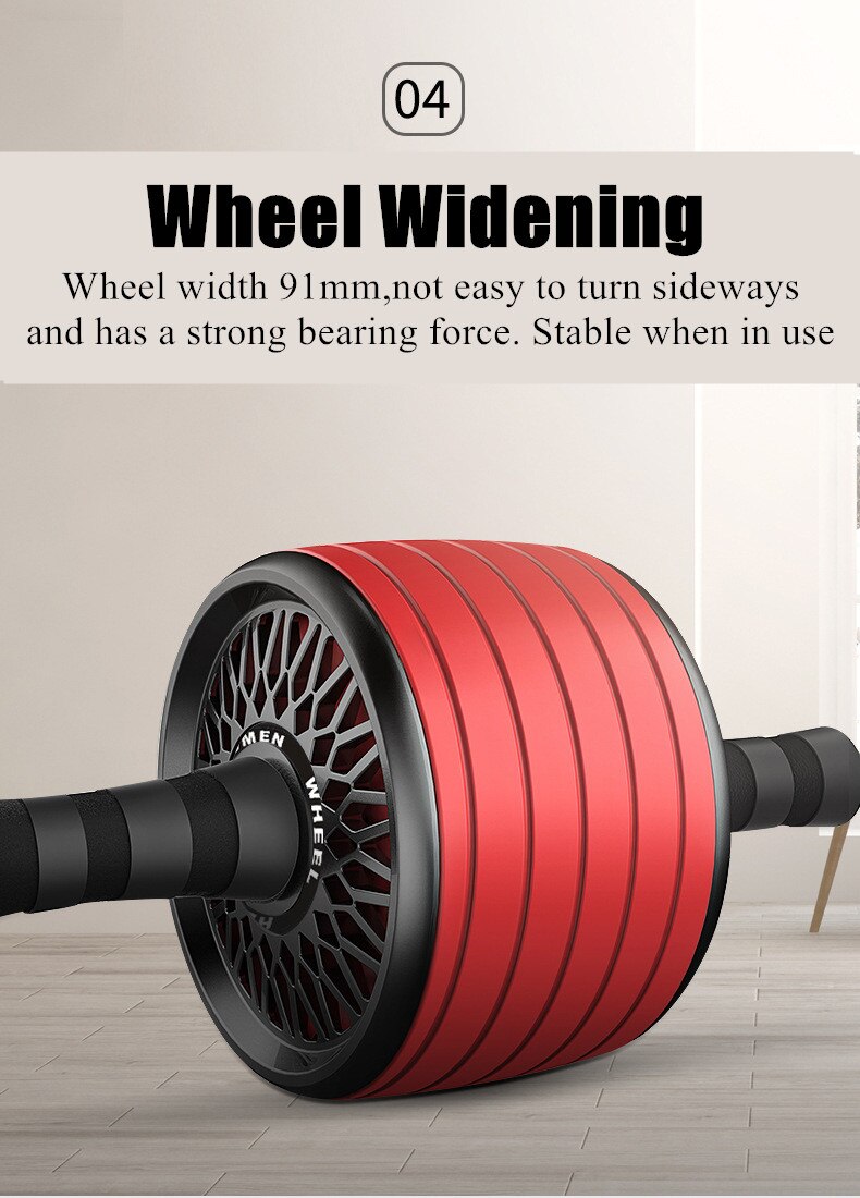 Gimift Abdominals Exercise Wheel Wider AB Roller  Noiseless Abdominal Core Muscle Building Workout Gym Home Fitness Equipment