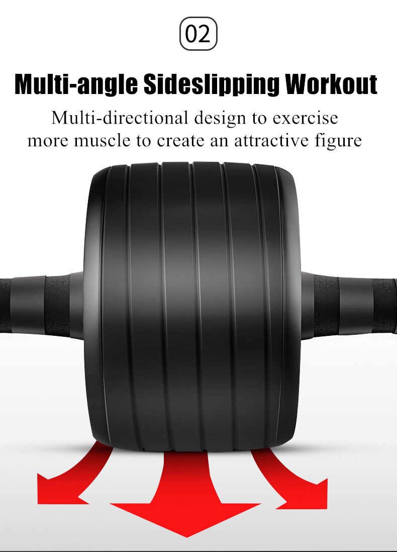 Gimift Abdominals Exercise Wheel Wider AB Roller  Noiseless Abdominal Core Muscle Building Workout Gym Home Fitness Equipment