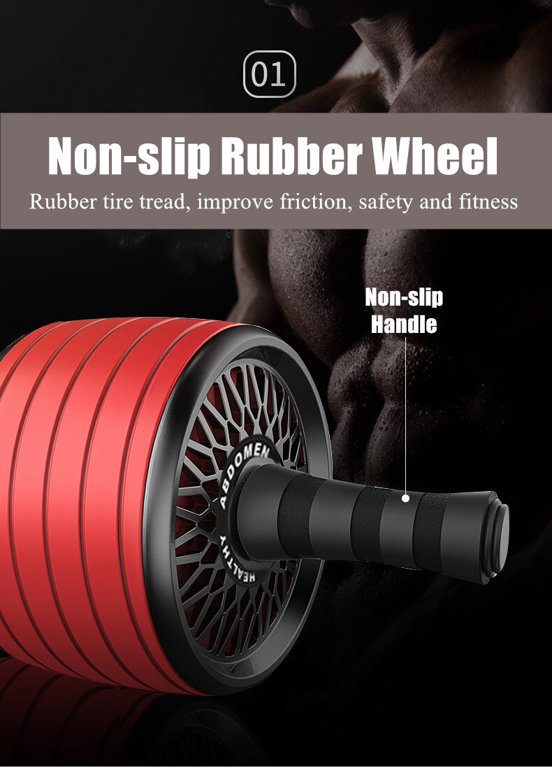 Gimift Abdominals Exercise Wheel Wider AB Roller  Noiseless Abdominal Core Muscle Building Workout Gym Home Fitness Equipment