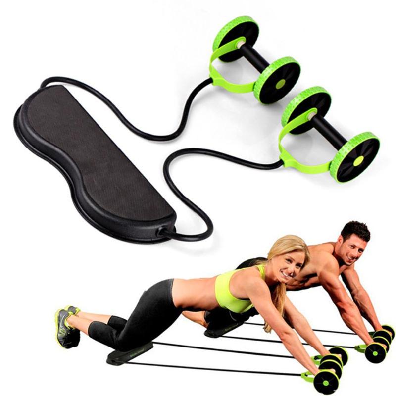 AB Wheels Roller Stretch Elastic Abdominal Resistance Pull Rope Tool  Abdominal Muscle Trainer Exercise Home Fitness Equipment