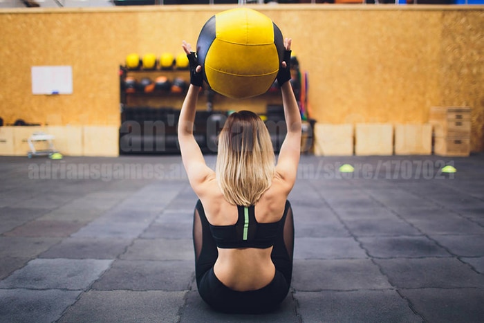 Crossfit Medicine Ball Home Fitness Wall Ball Exercise Weightlifting 35cm Empty