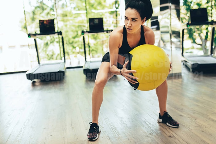 Crossfit Medicine Ball Home Fitness Wall Ball Exercise Weightlifting 35cm Empty