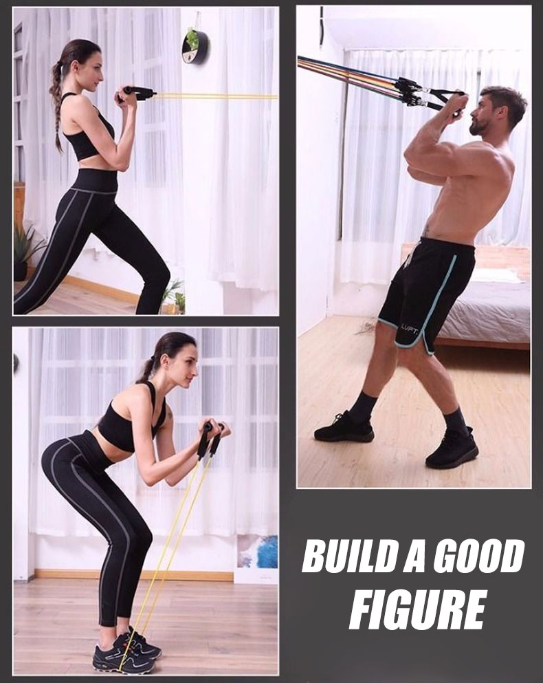 Latex Resistance Bands 11 Pcs Set