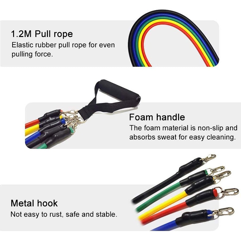 Latex Resistance Bands 11 Pcs Set