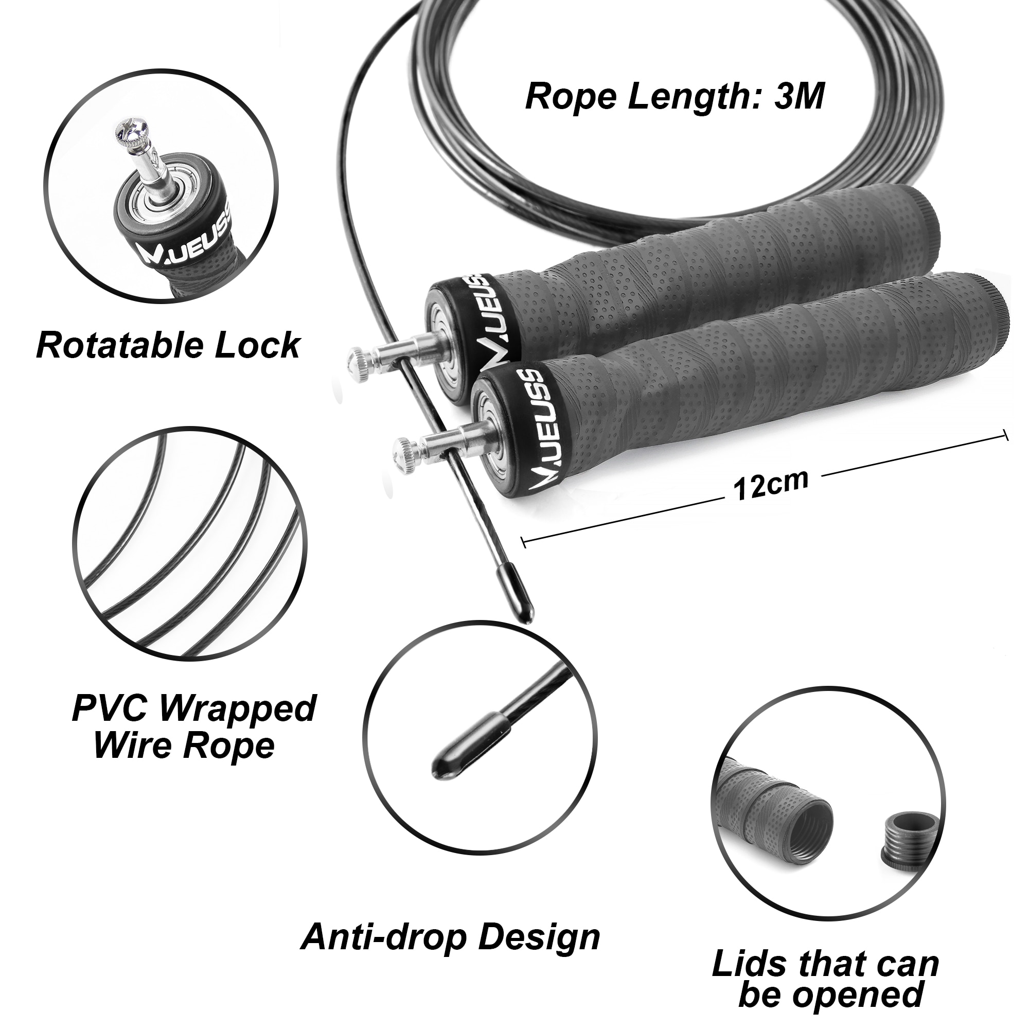 Crossfit Jump Rope With Rotating Ball Bearing