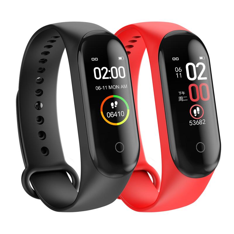 M4 Smart Pedometers Watch Bracelet Wristband Blood Pressure Fitness Tracker Heart Rate Smart Band Wristband Sports Pedometer