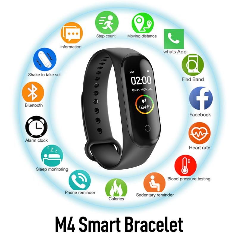 Smart Watch Bracelet Wristband Blood Pressure Fitness Tracker Heart Rate Band M4 Smart Band Wristband Pedometer Sports Bracelet