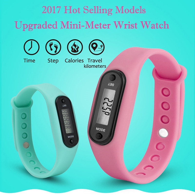 2020 Sport Smart Wrist Watch Bracelet Display Fitness Gauge Step Tracker Digital LCD Pedometer Run Step Walking Calorie Counter
