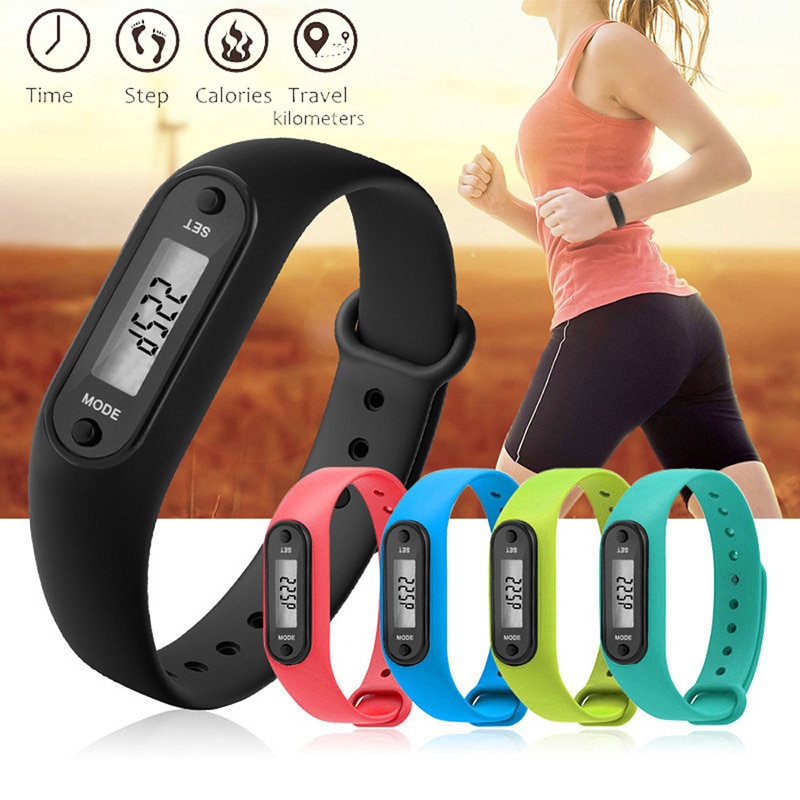 2020 Sport Smart Wrist Watch Bracelet Display Fitness Gauge Step Tracker Digital LCD Pedometer Run Step Walking Calorie Counter