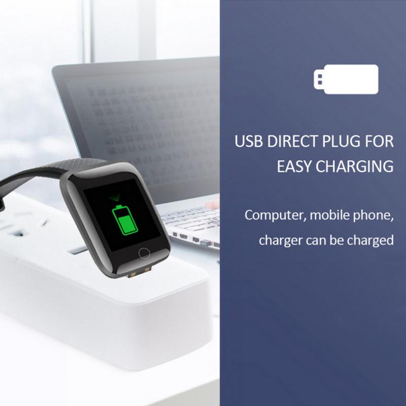 116 PLUS Smart Bracelet Watch Color Screen Heart Rate Blood Pressure Monitoring Track Movement IP67 Waterproof Pedometers