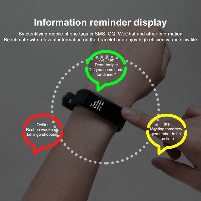 Fitness Tracker Blood Pressure Waterproof Wrist Band Bracelet 115 Plus Smart Band Smart Band Watch Bracelet Wristband