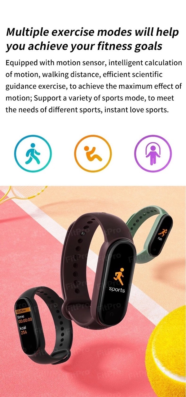 M5 Smart Bracelet Heart Rate Blood Pressure Pedometer Sleep Monitor IP67 Waterproof  Smart Watch band Sport Tracker Wristbands