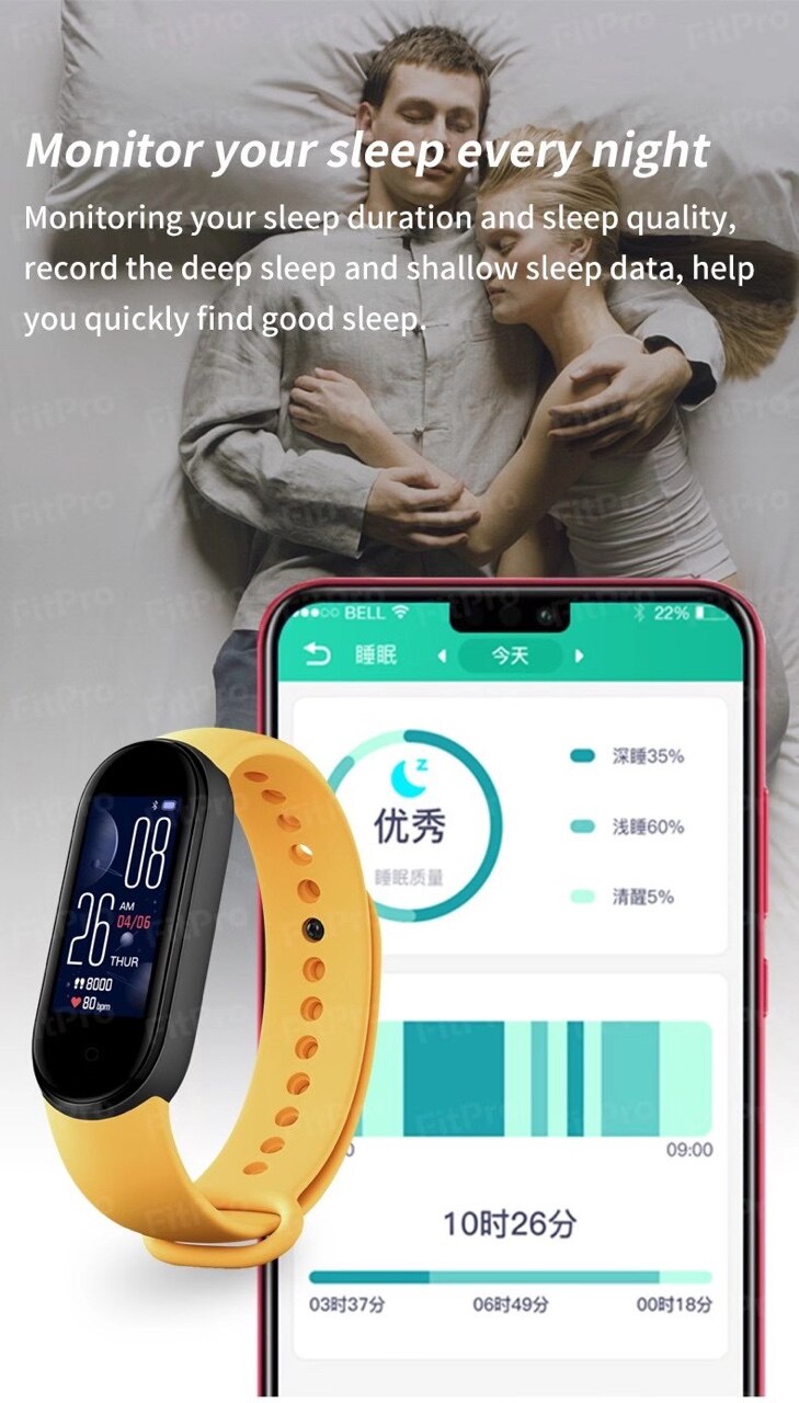 M5 Smart Bracelet Heart Rate Blood Pressure Pedometer Sleep Monitor IP67 Waterproof  Smart Watch band Sport Tracker Wristbands