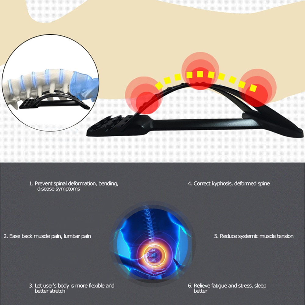 Stretch Equipment Back Massager Stretcher Fitness Lumbar Support Relaxation Mate Spinal Pain Relieve Chiropractor Messager