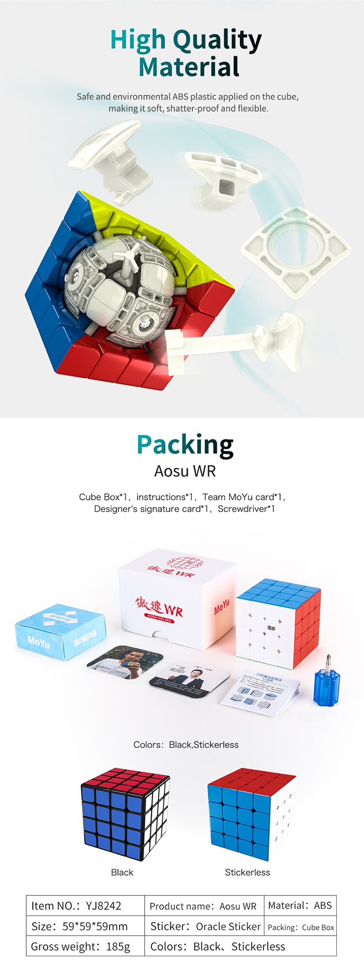 Moyu Aosu WR M Magnetic 4x4x4 magic cube 4x4 Cubing Speed puzzle cubo magico Competition Cubes