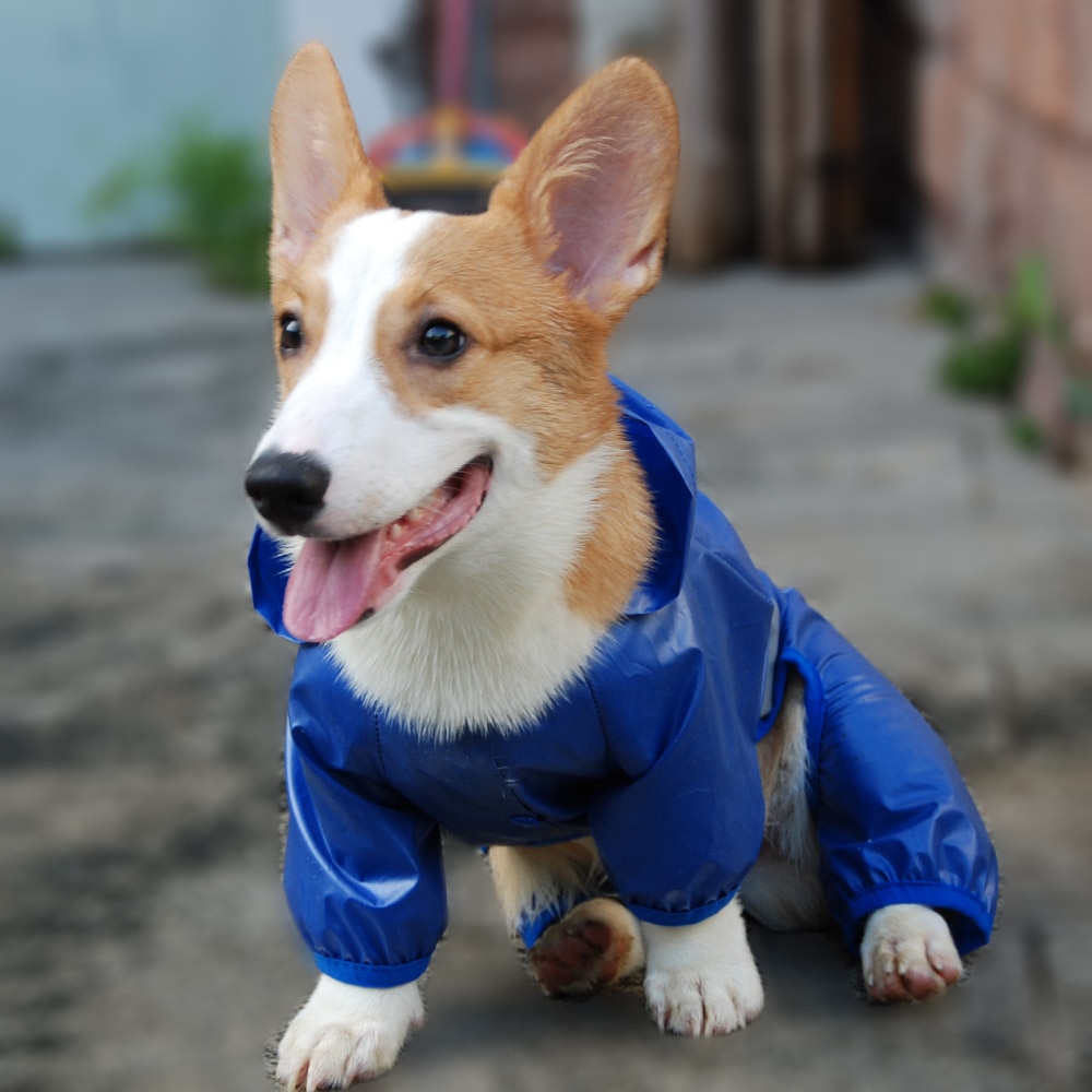 Pet Dog Waterproof Raincoat Jumpsuit Reflective Rain Coat Sunscreen Dog Outdoor Clothes Jacket for Small Dog Pet Supplies
