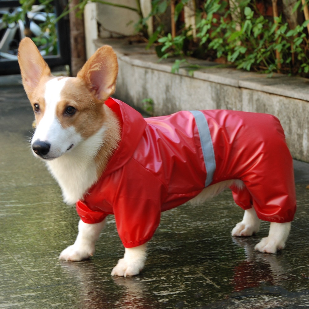 Pet Dog Waterproof Raincoat Jumpsuit Reflective Rain Coat Sunscreen Dog Outdoor Clothes Jacket for Small Dog Pet Supplies