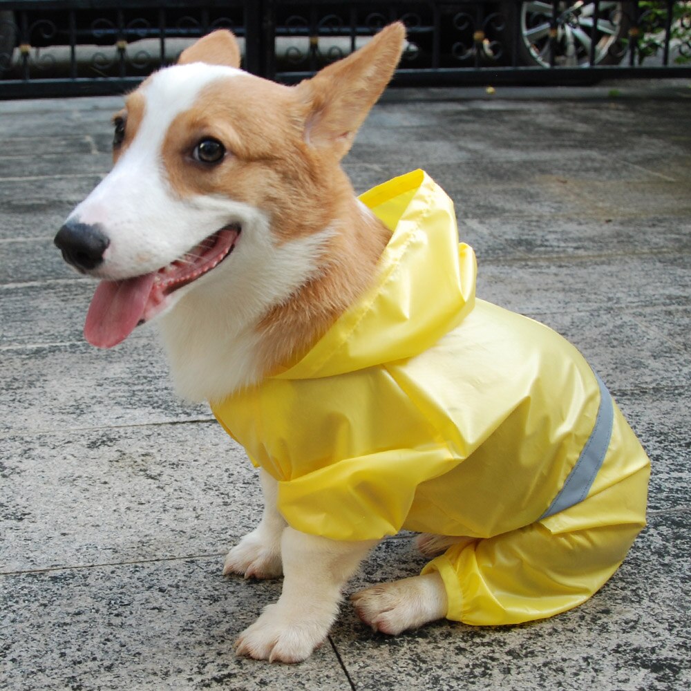 Pet Dog Waterproof Raincoat Jumpsuit Reflective Rain Coat Sunscreen Dog Outdoor Clothes Jacket for Small Dog Pet Supplies