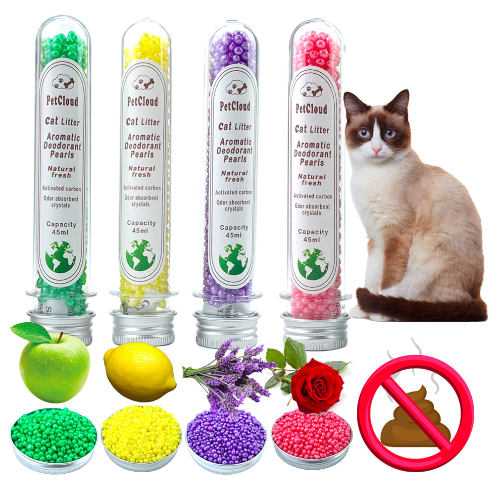 4 Aromatic Cat Litter Deodorant Beads Odor Activated Carbon Absorbs Pet Removaling Excrement Stink Deodorizing Cleaning Supplies