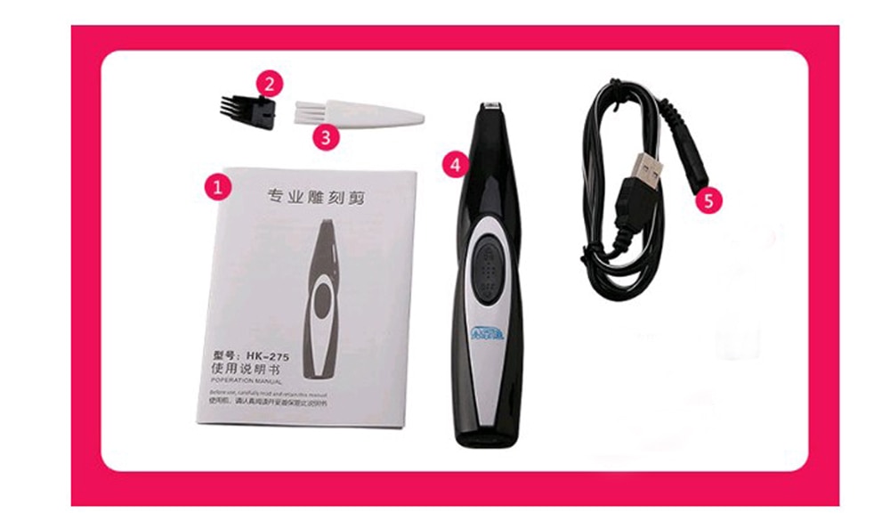 Dog Clippers Professional Pet Foot Hair Trimmer Dog Growing Clipper USB Rechargeable Butt Ear Eyes Hair Cutter Remover Low-noise