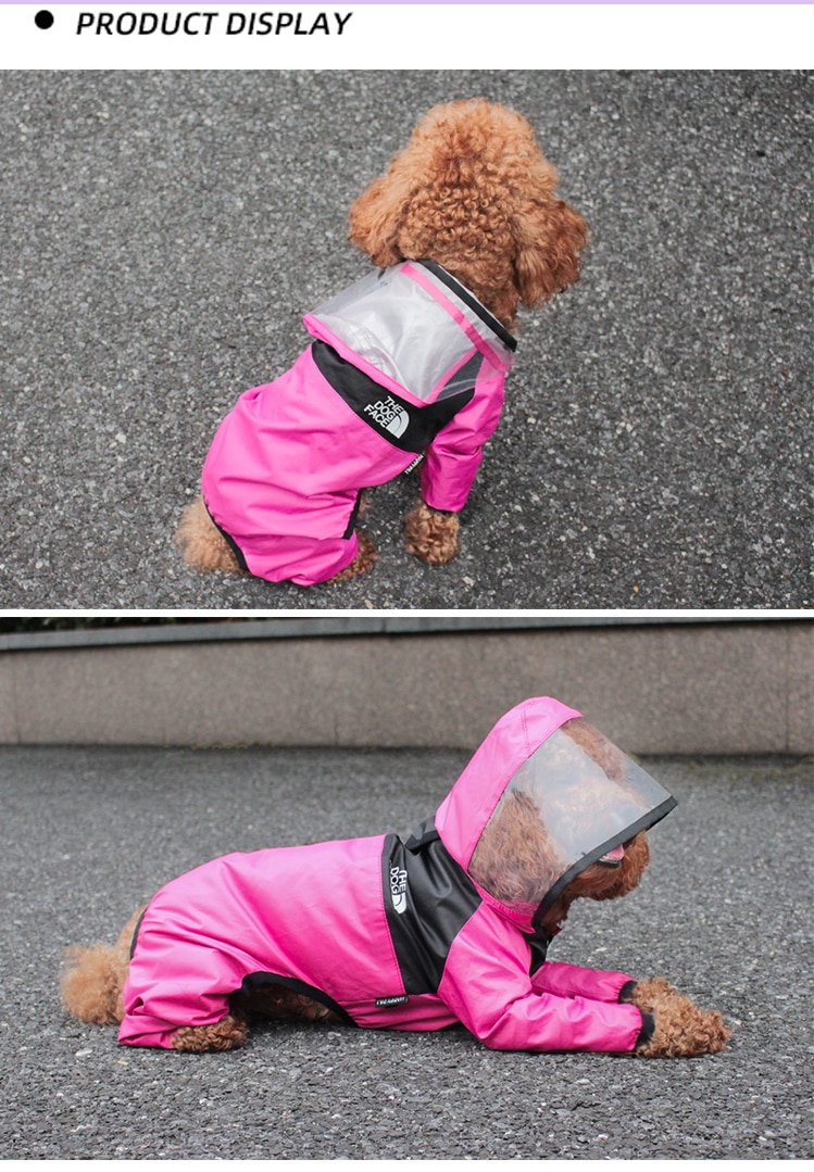 Pet Dog Raincoat The Dog Face Pet Clothes Jumpsuit Waterproof Dog Jacket Dogs Water Resistant Clothes for Dogs Pet Coat