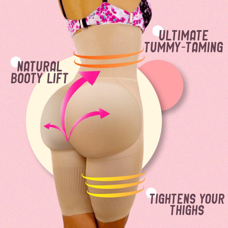 Hot 2-in-1 Hip Belly Shapewear High Waist Seamless Breathable Booty Lift Tummy Control N66