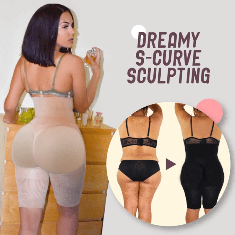 Hot 2-in-1 Hip Belly Shapewear High Waist Seamless Breathable Booty Lift Tummy Control N66