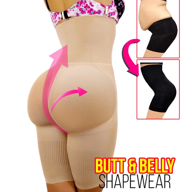 Hot 2-in-1 Hip Belly Shapewear High Waist Seamless Breathable Booty Lift Tummy Control N66