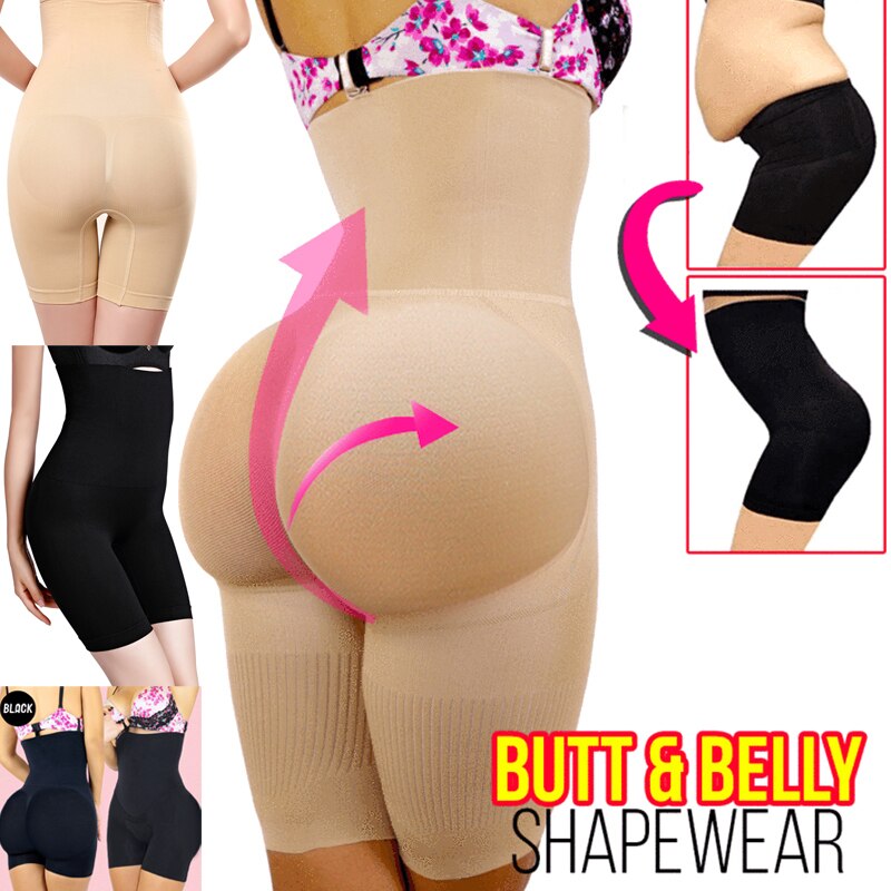 Hot 2-in-1 Hip Belly Shapewear High Waist Seamless Breathable Booty Lift Tummy Control N66