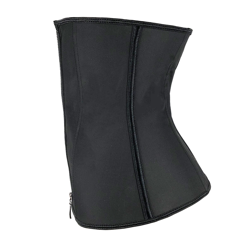 Women Latex Waist Trainer Body Shaper Corsets with Zipper Cincher Corset Top Slimming Belt Black Shapers Shapewear Plus Size