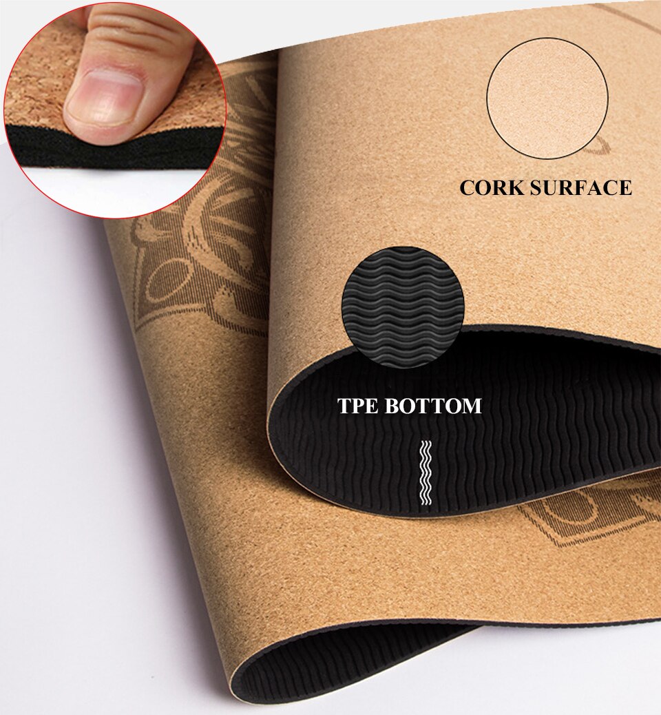 72 *24 inch Natural Cork TPE Yoga Mat Non-slip Pilates Exercise Mats Fitness Gym Sports Slimming Balance Training Pads 4mm 72 *24 inch Natural Cork TPE Yoga Mat Non-slip Pilates Exercise Mats Fitness Gym Sports Slimming Balance Training Pads 4mm
