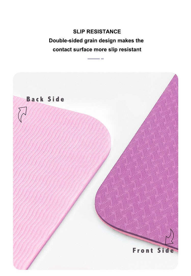 TPE Yoga Double Layer Non-Slip Mat Yoga Exercise Pad with Position Line For Fitness Gymnastics and Pilates